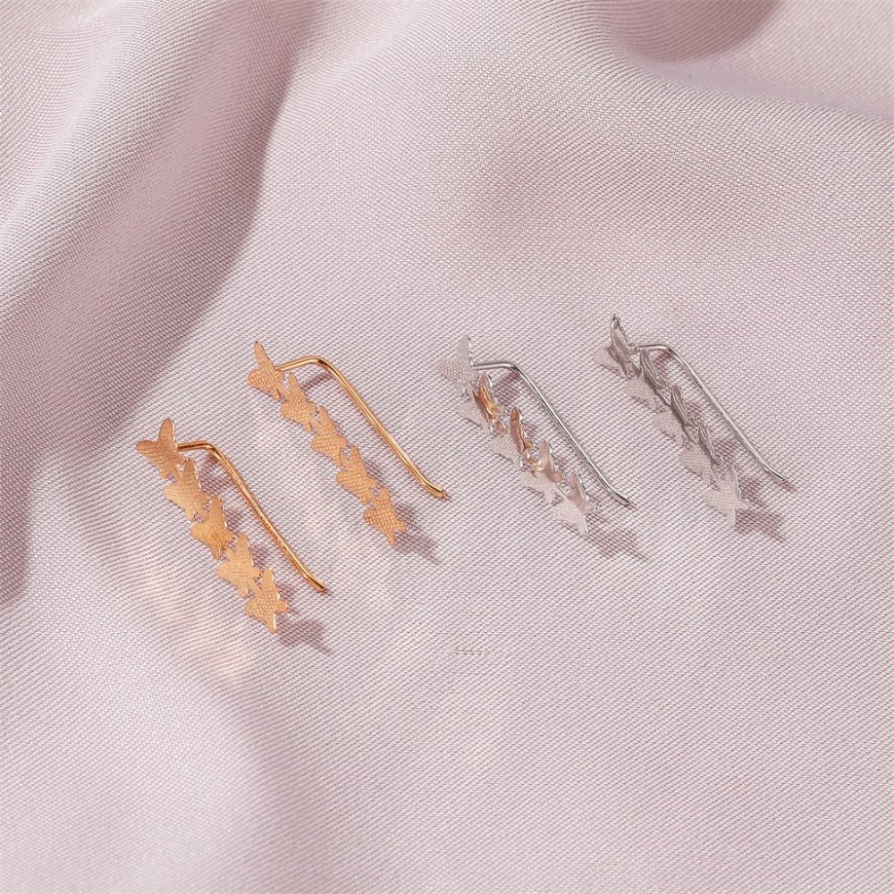 Butterfly Ear Cuff Earring Metal Boho Chic - Picture 2 of 9